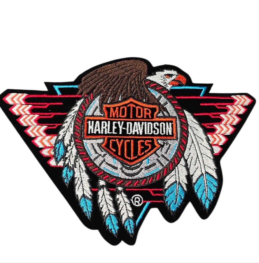 Harley-Davidson Embroidered Patch with Eagle and Feathers